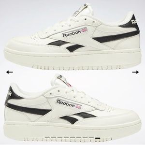 REEBOK CLUB C DOUBLE SNEAKER Womens 8.5 Black and White